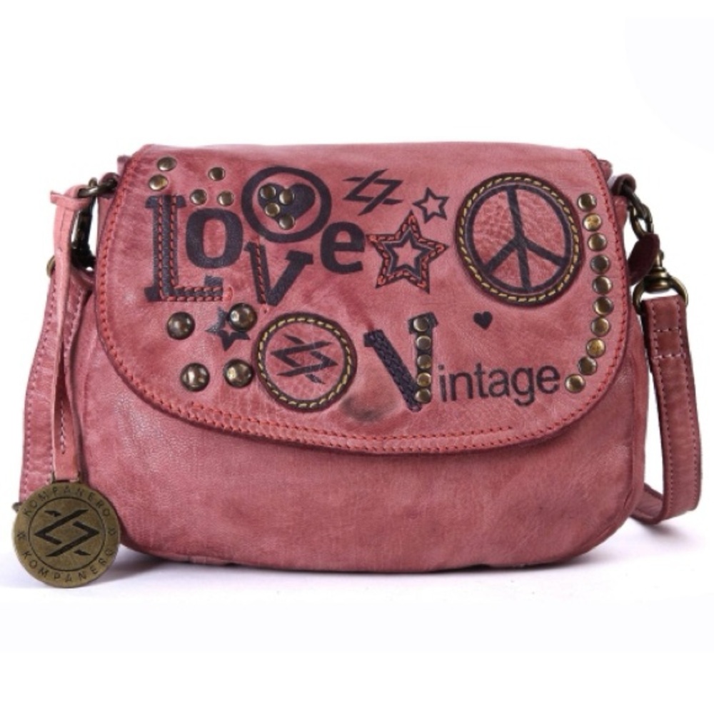 Kompanero leather crossbody bag love vintage